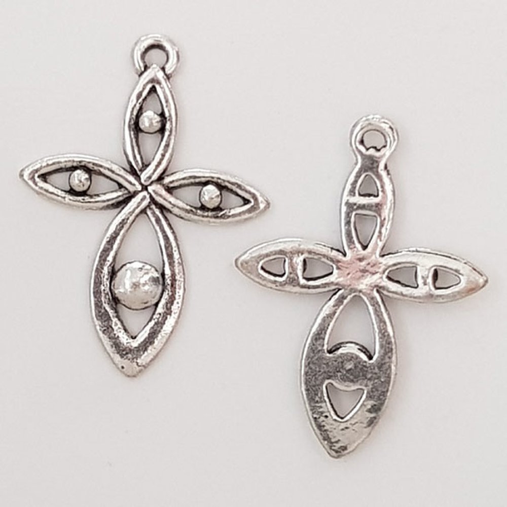 Flower charm Metal N°028 Silver