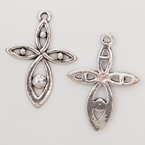 Flower charm Metal N&deg;028 Silver