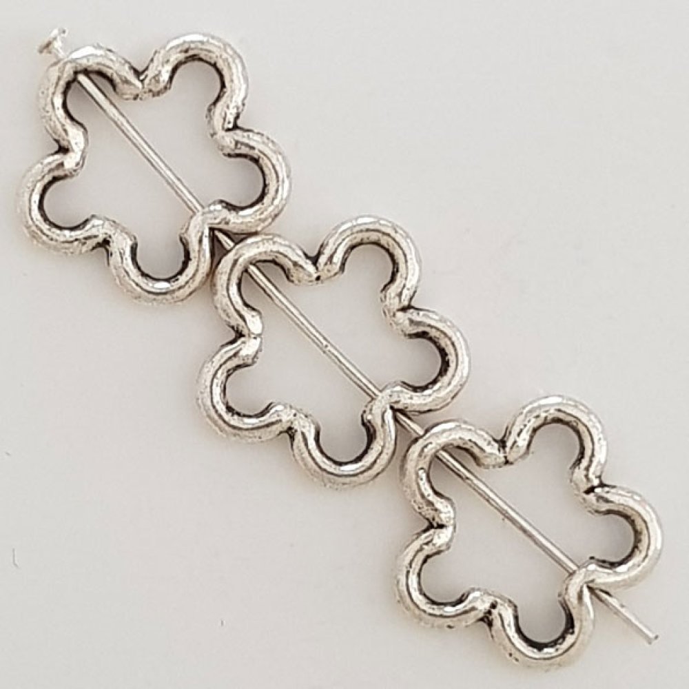 Flower charm Metal N°031 Silver