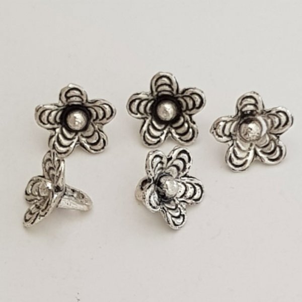 Flower charm Metal N&deg;039 Silver