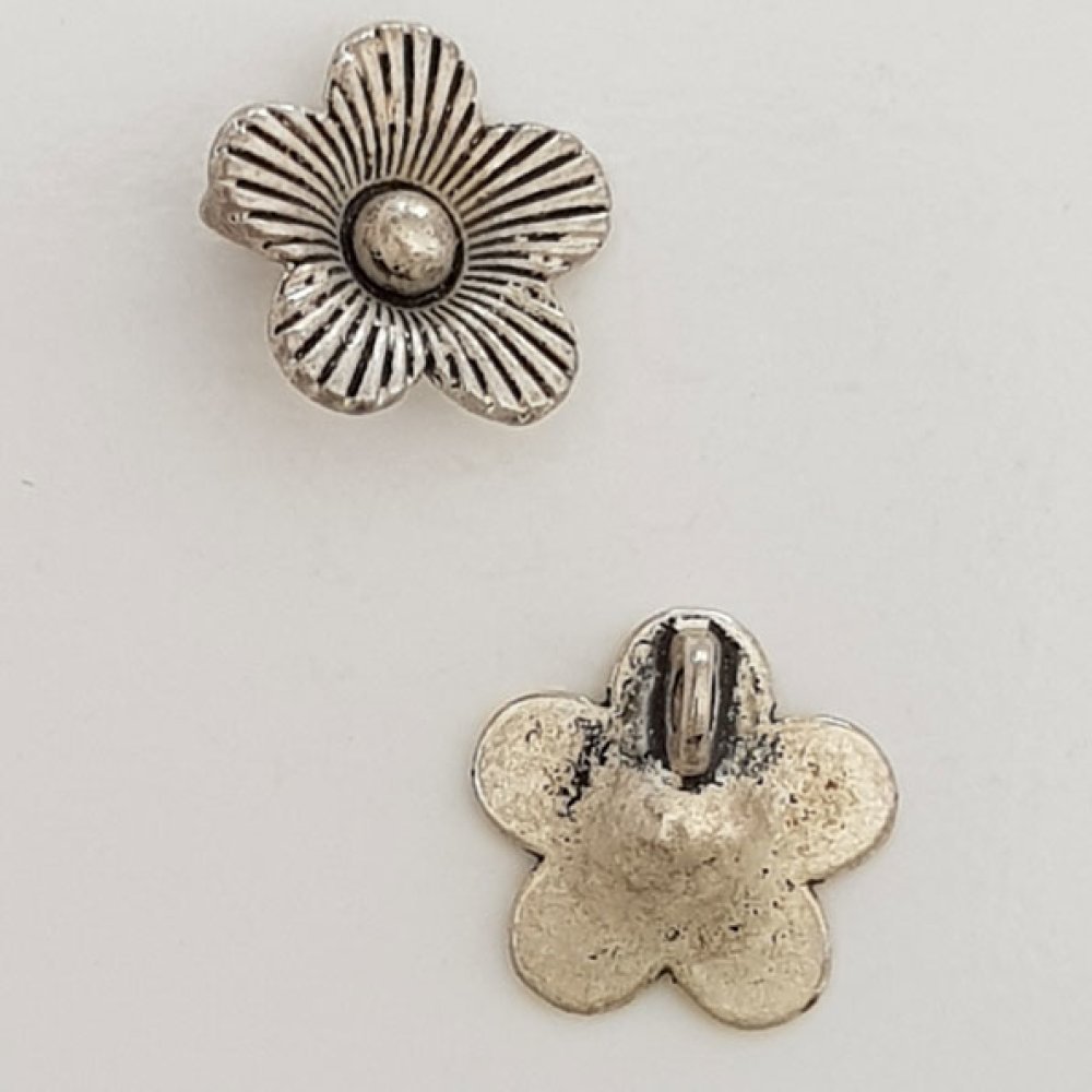 Flower charm Metal N°041 Silver