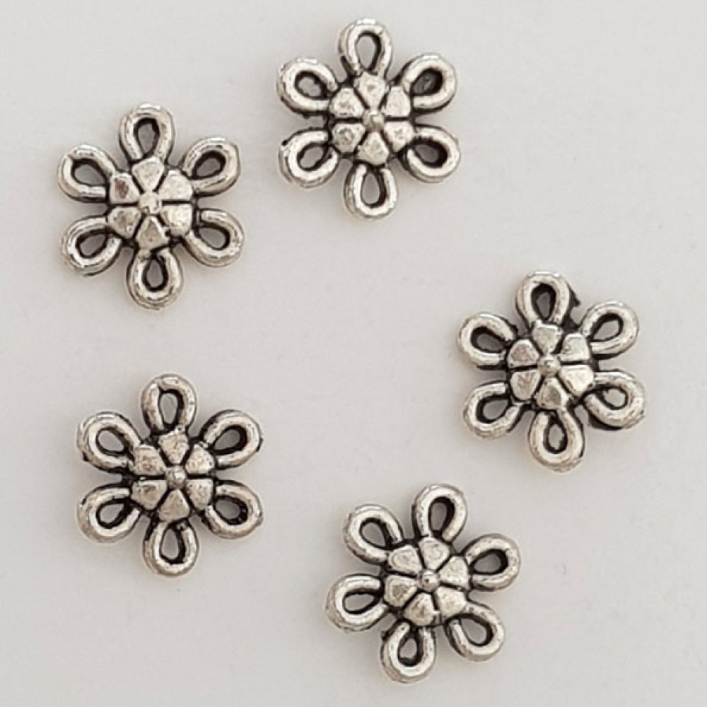 Flower charm Metal N°044 Silver