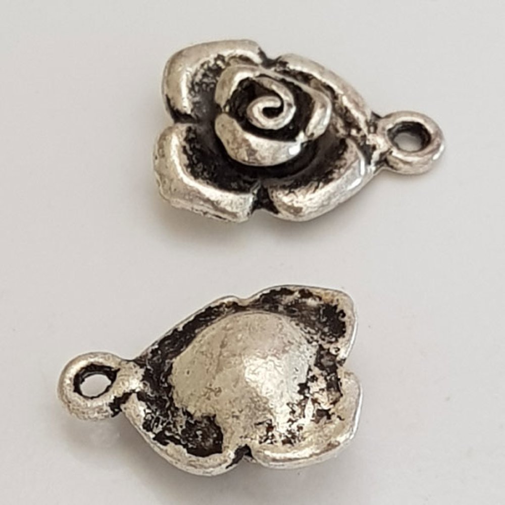 Flower charm Metal N°045 Silver