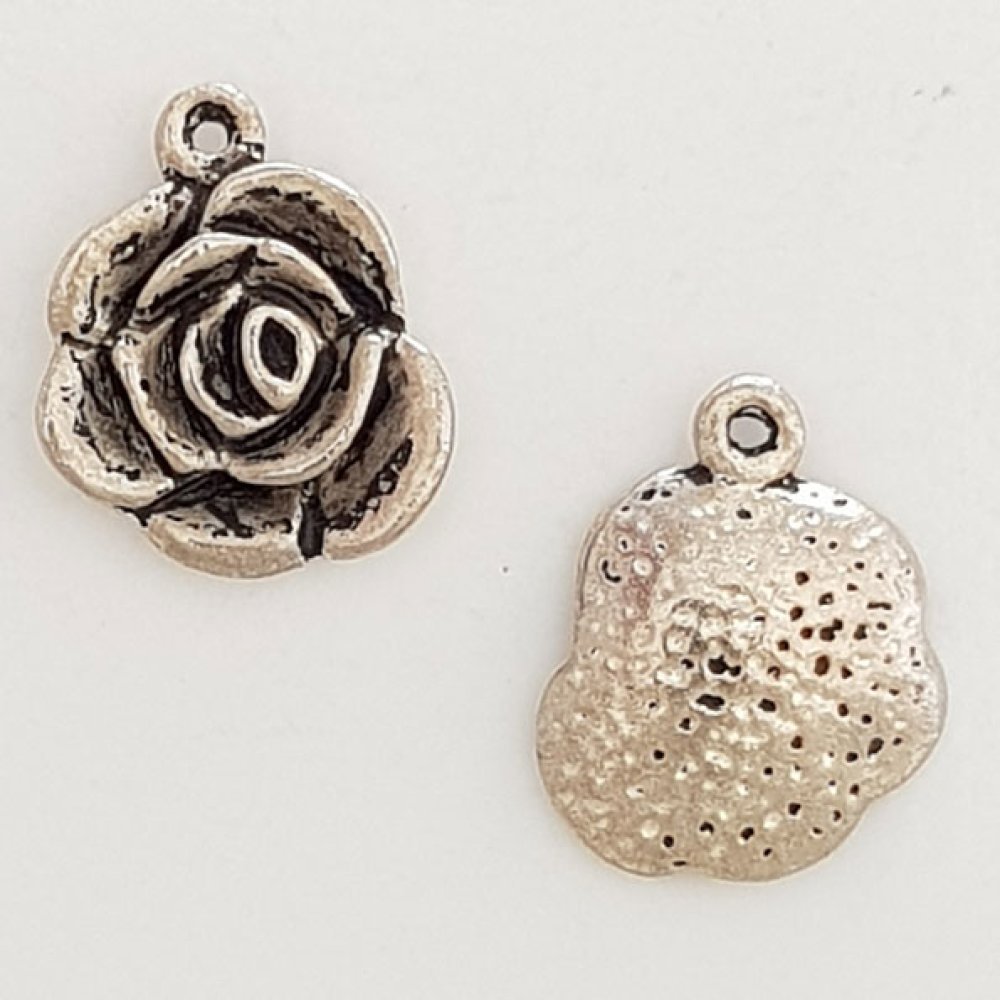 Flower charm Metal N°046 Silver