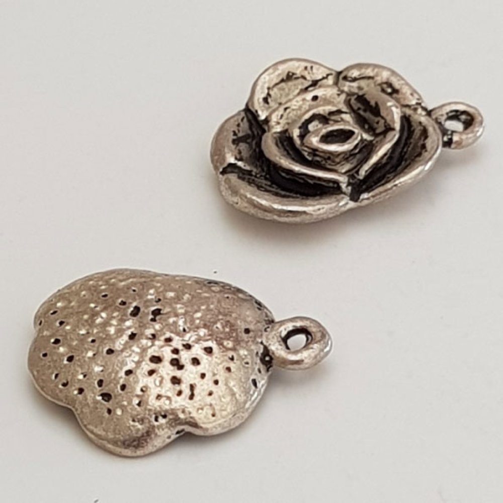 Flower charm Metal N°046 Silver