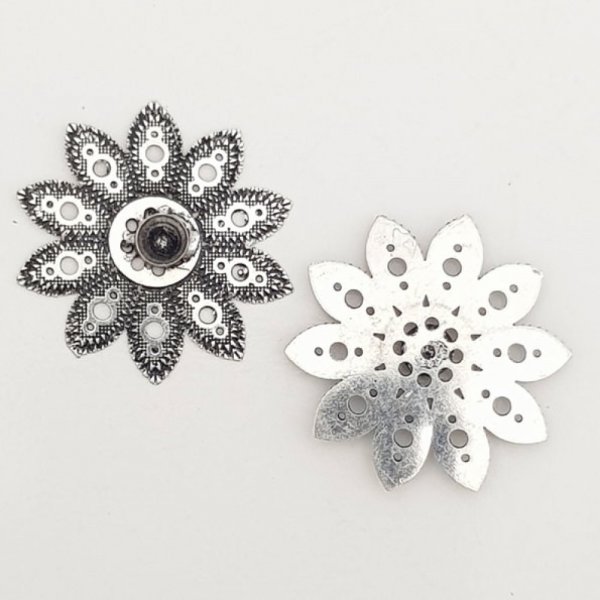 Flower charm Metal N&deg;059 Silver
