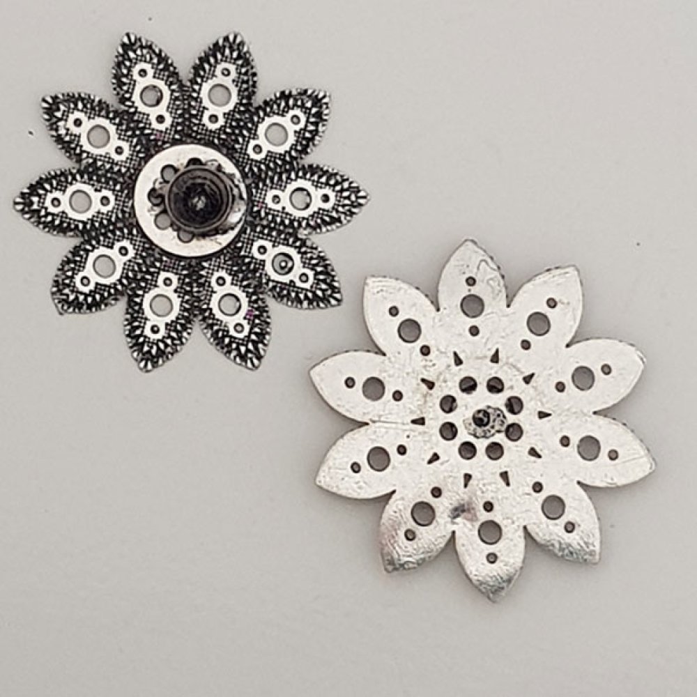 Flower charm Metal N°059 Silver