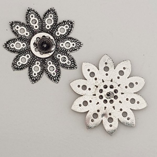 Flower charm Metal N&deg;059 Silver