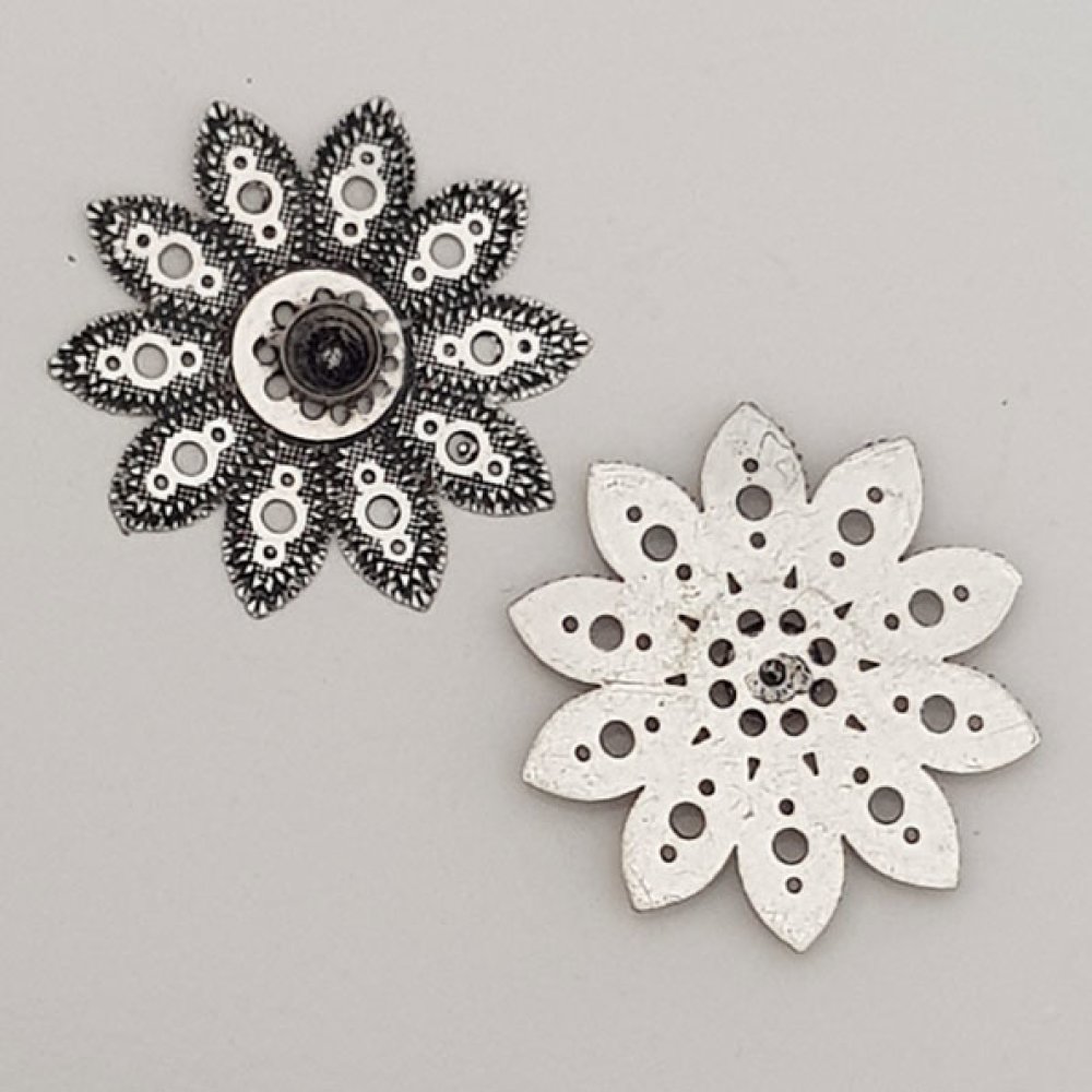 Flower charm Metal N°059 Silver