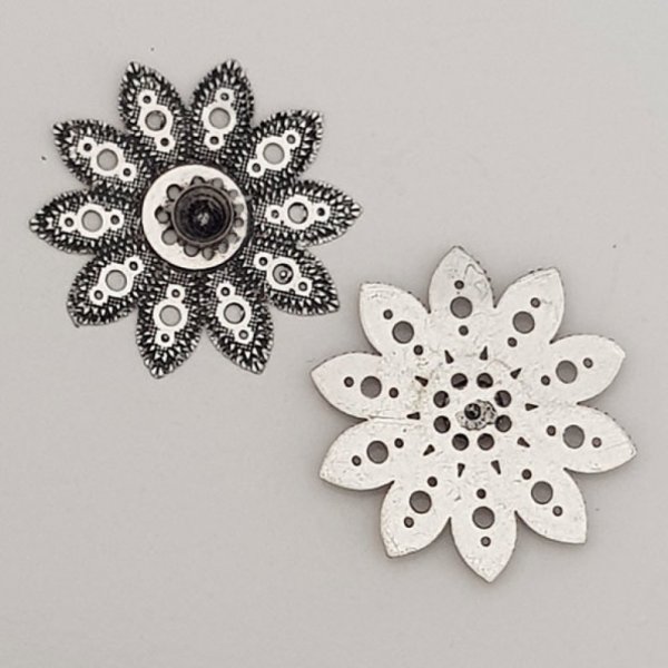 Flower charm Metal N&deg;059 Silver