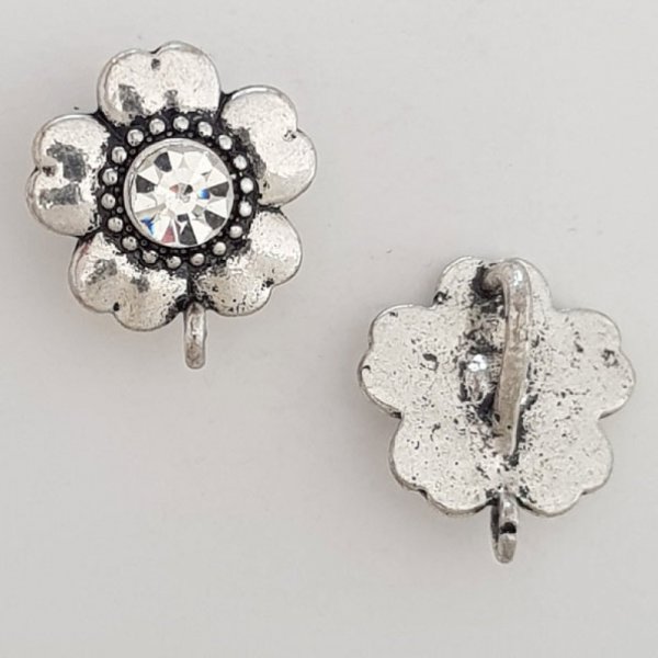 Flower charm Metal N&deg;063 Silver