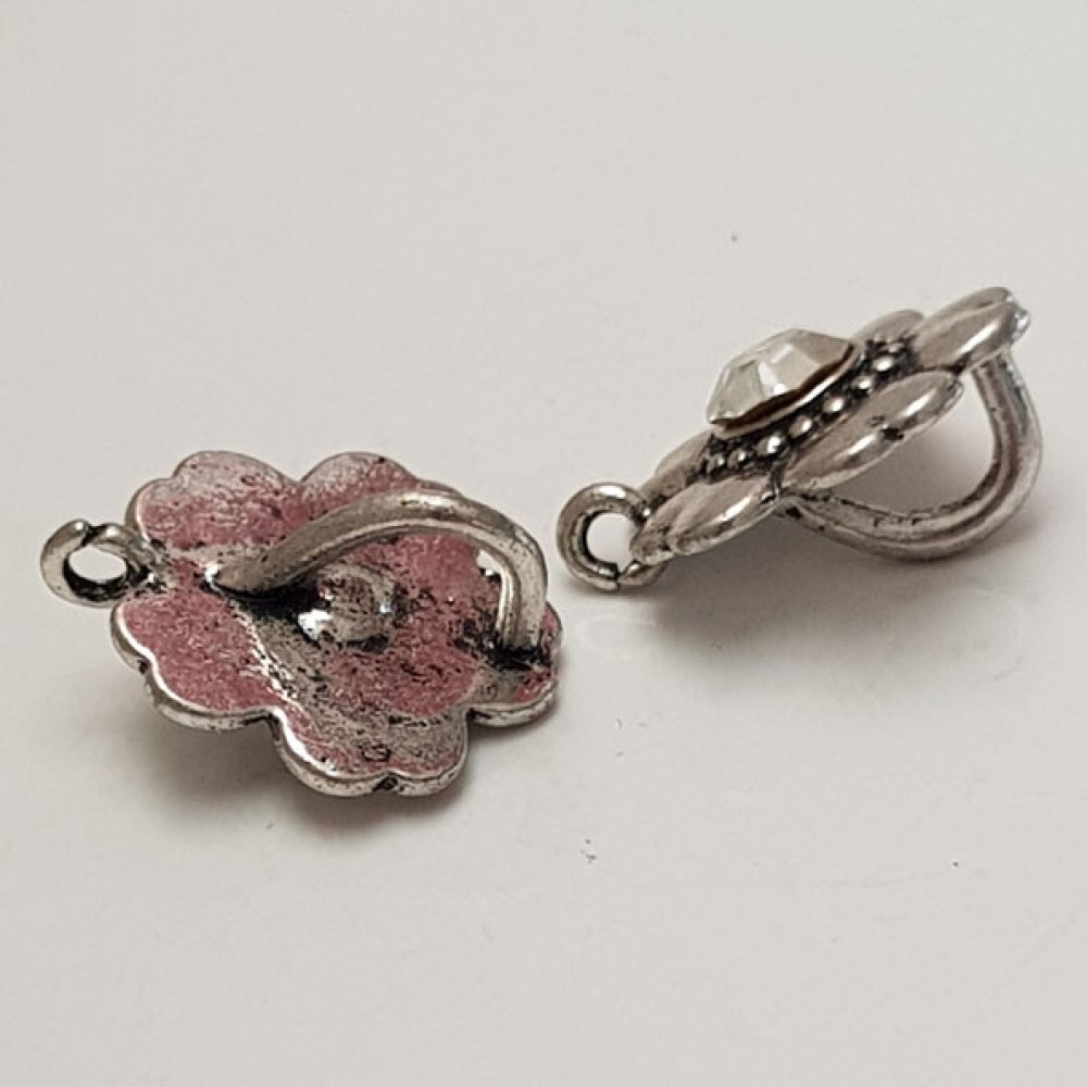 Flower charm Metal N°063 Silver