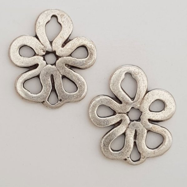 Flower charm Metal N&deg;065 Silver