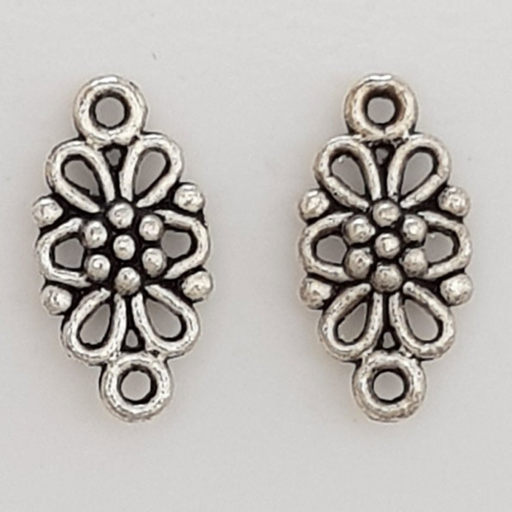 Flower charm Metal N°067 Silver