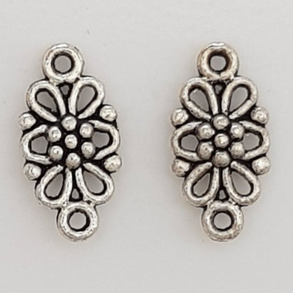Flower charm Metal N&deg;067 Silver