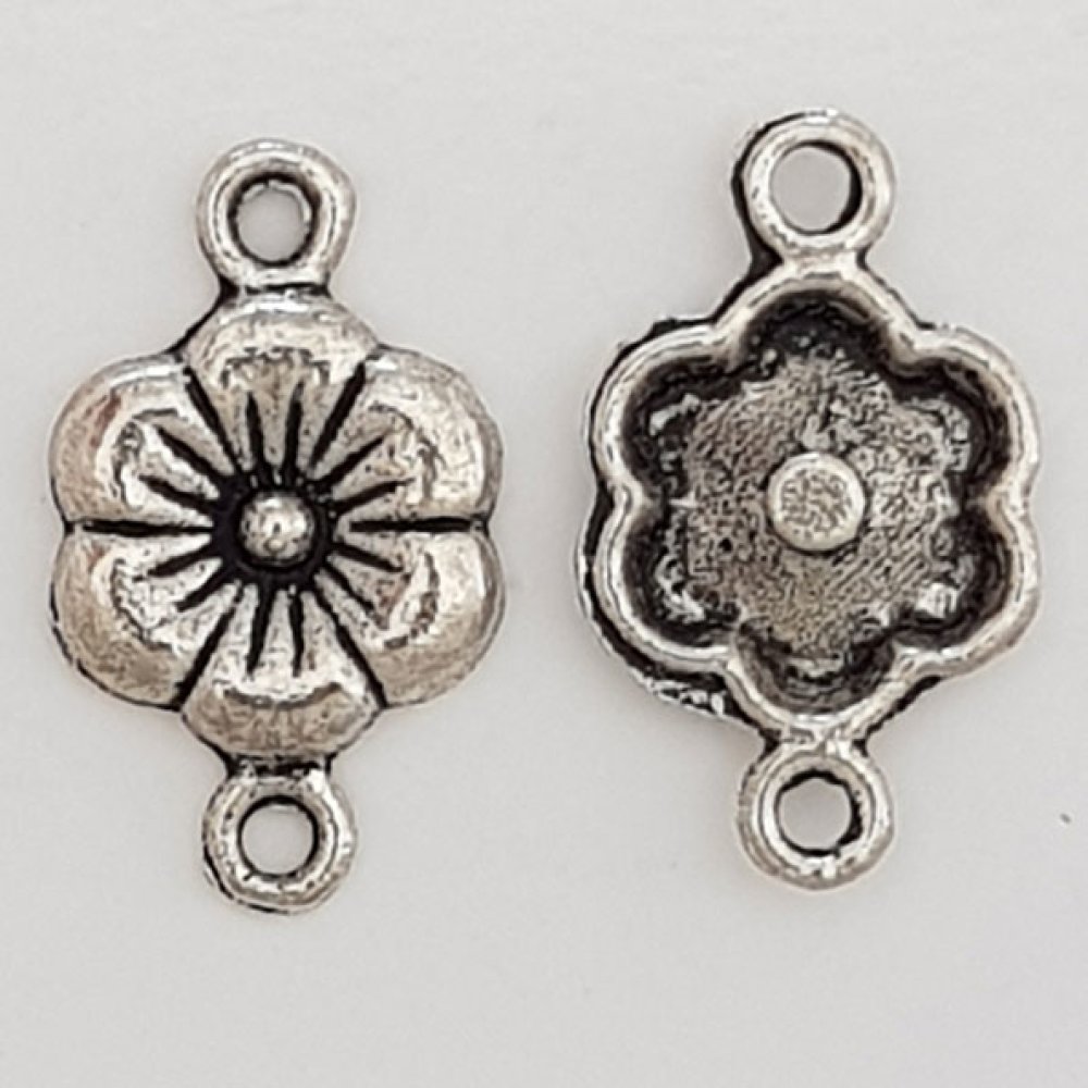 Flower charm Metal N°068 Silver