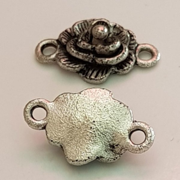 Flower charm Metal N&deg;070 Silver