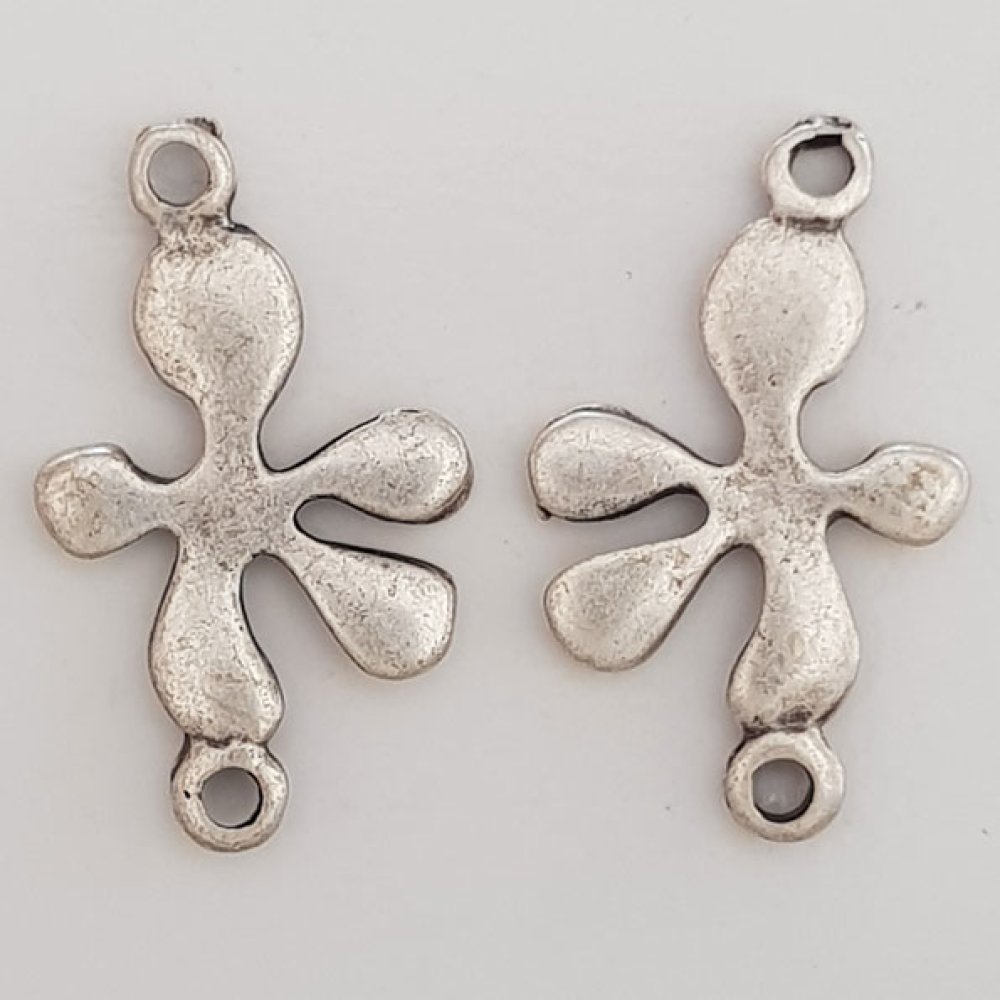 Flower charm Metal N°076 Silver