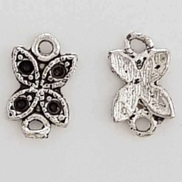 Flower charm Metal N&deg;081 Silver
