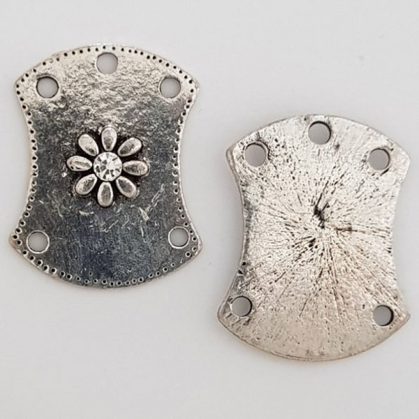 Flower charm Metal N&deg;082 Silver
