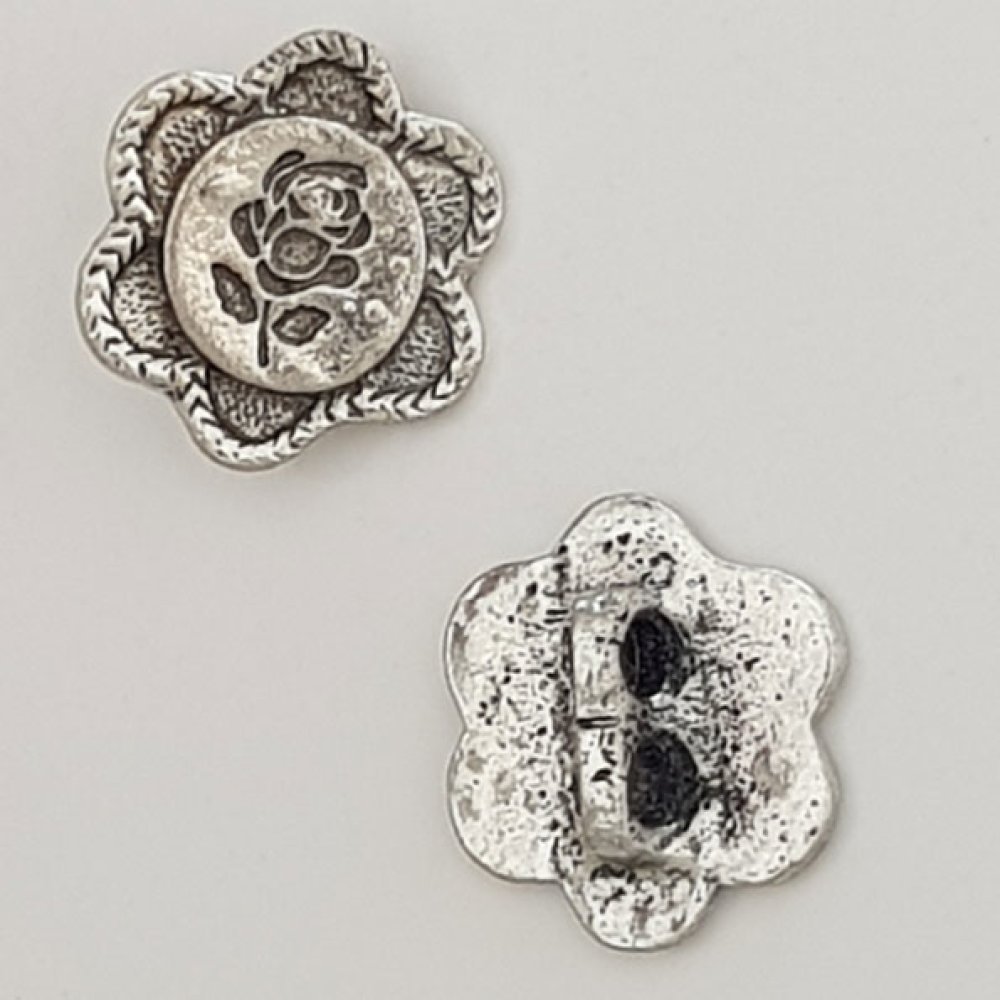 Flower charm Metal N°084 Silver