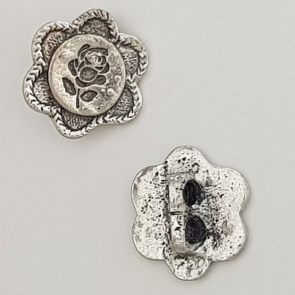 Flower charm Metal N&deg;084 Silver