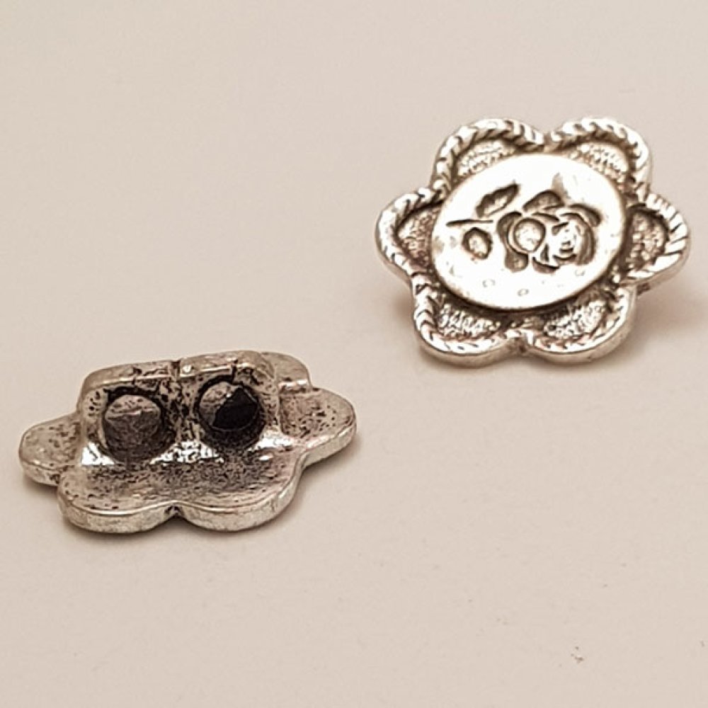 Flower charm Metal N°084 Silver