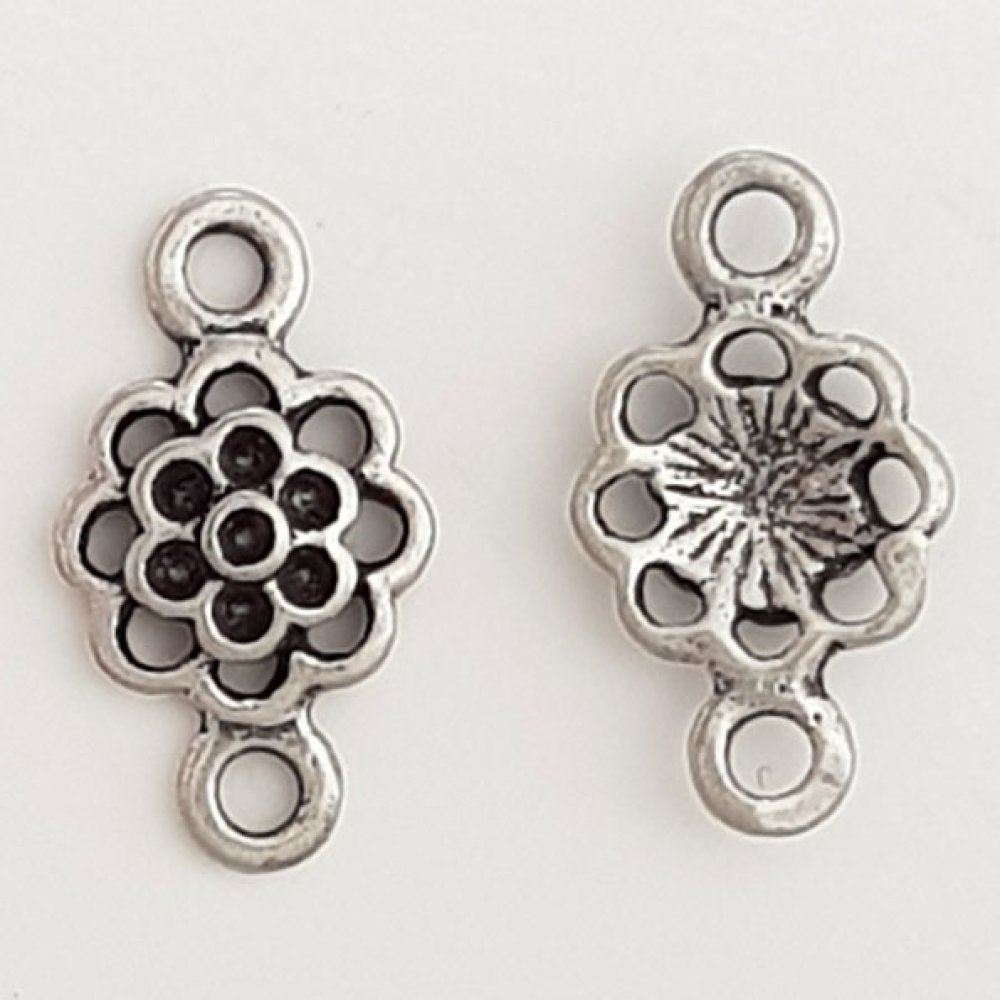 Flower charm Metal N°086 Silver