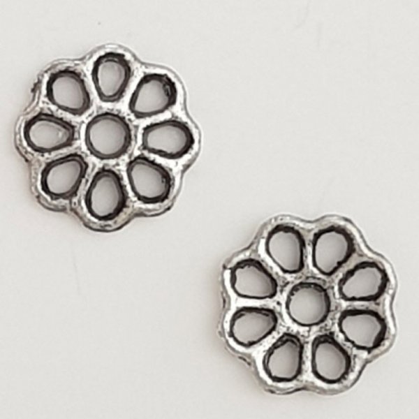 Flower charm Metal N&deg;087 Silver
