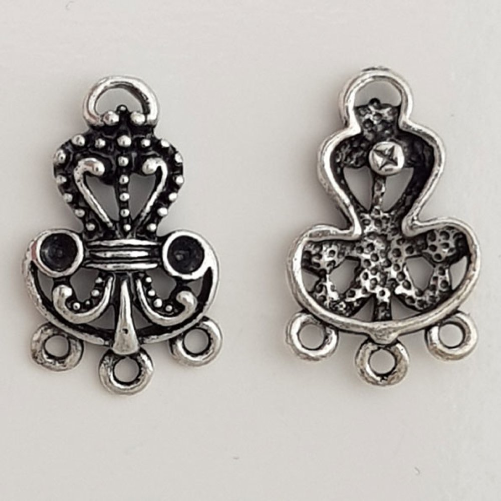 Flower charm Metal N°089 Silver