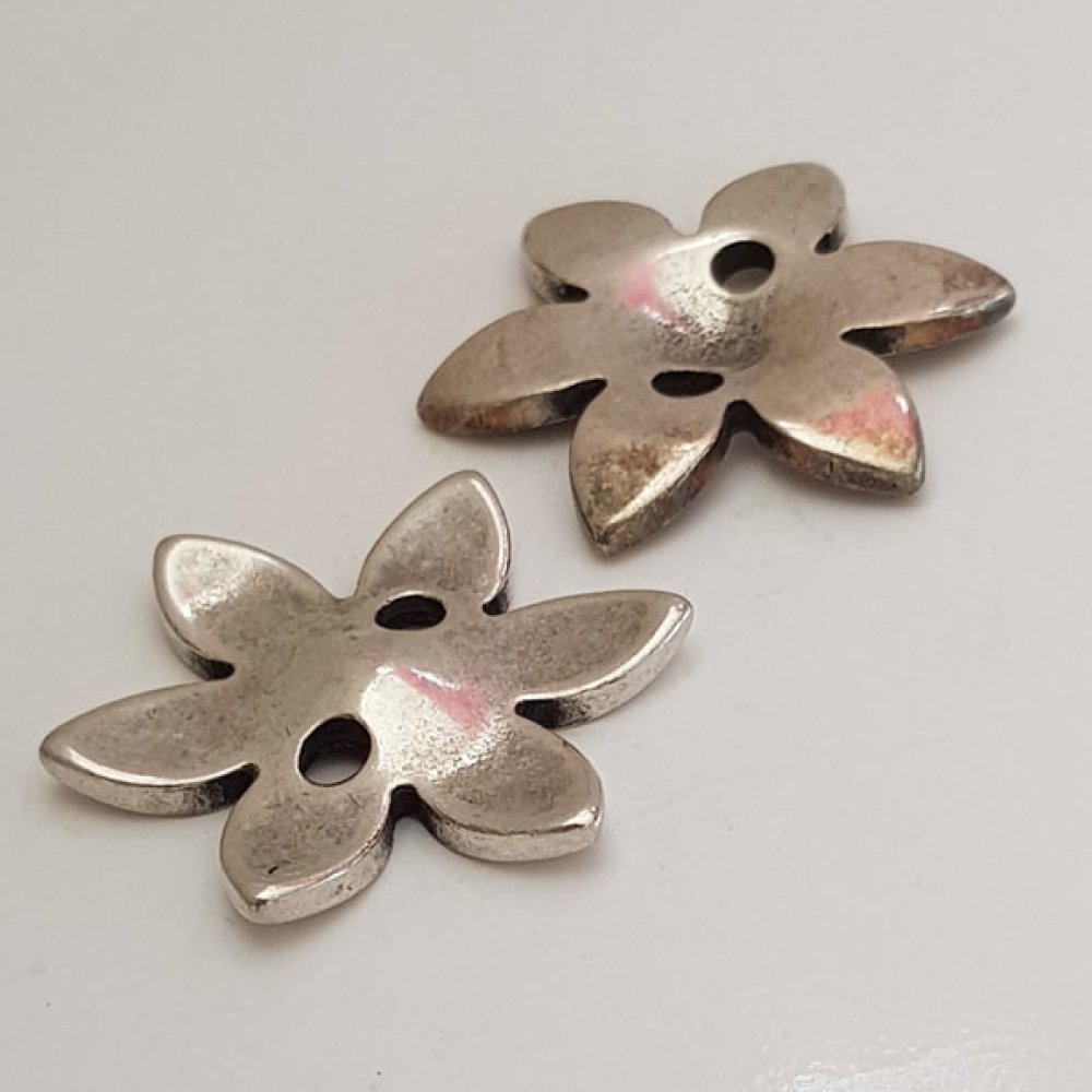 Flower Charm Metal N°090 Silver Zamak