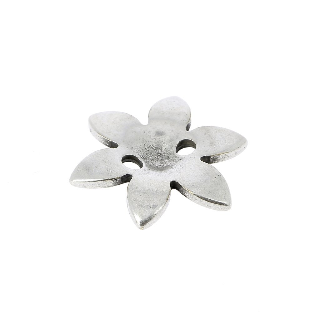 Flower Charm Metal N°090 Silver Zamak