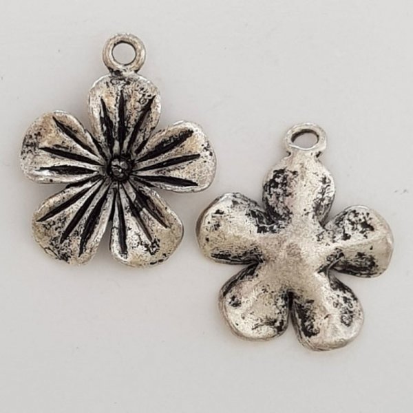 Flower Charm Metal N&deg;092 Silver