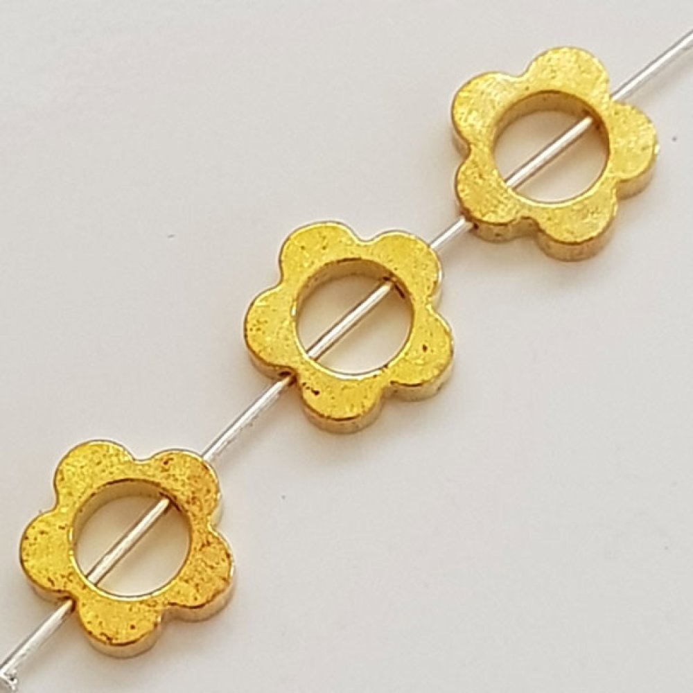 Flower Charm Metal N°033 Gold x 10 pieces