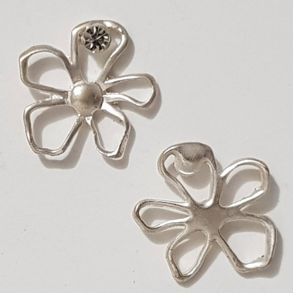 Flower charm Metal N°057 Silver