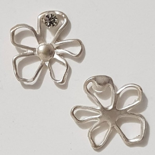 Flower charm Metal N&deg;057 Silver