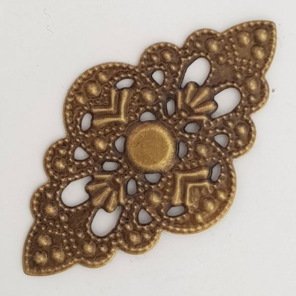 Flower Charm Metal N&deg;097 Bronze Engraving