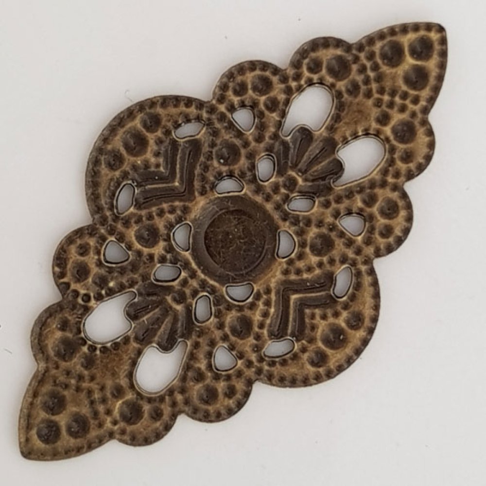 Flower Charm Metal N°097 Bronze Engraving
