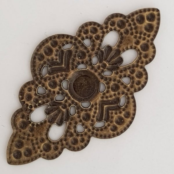 Flower Charm Metal N&deg;097 Bronze Engraving