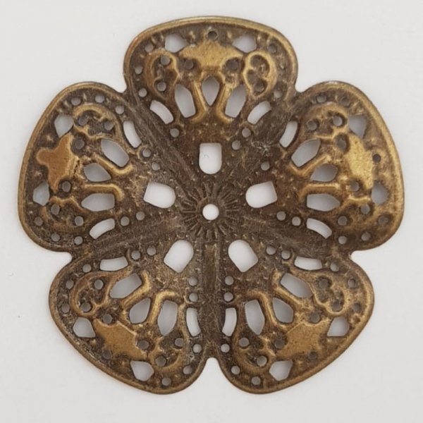 Flower Charm Metal N&deg;099 Bronze Engraving