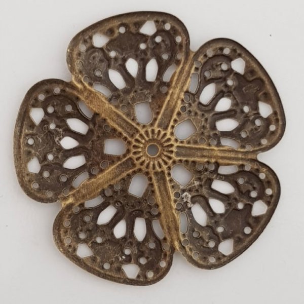 Flower Charm Metal N&deg;099 Bronze Engraving