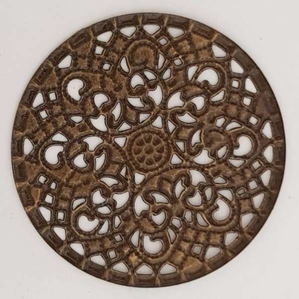 Flower Charm Metal N&deg;100 Bronze Engraving