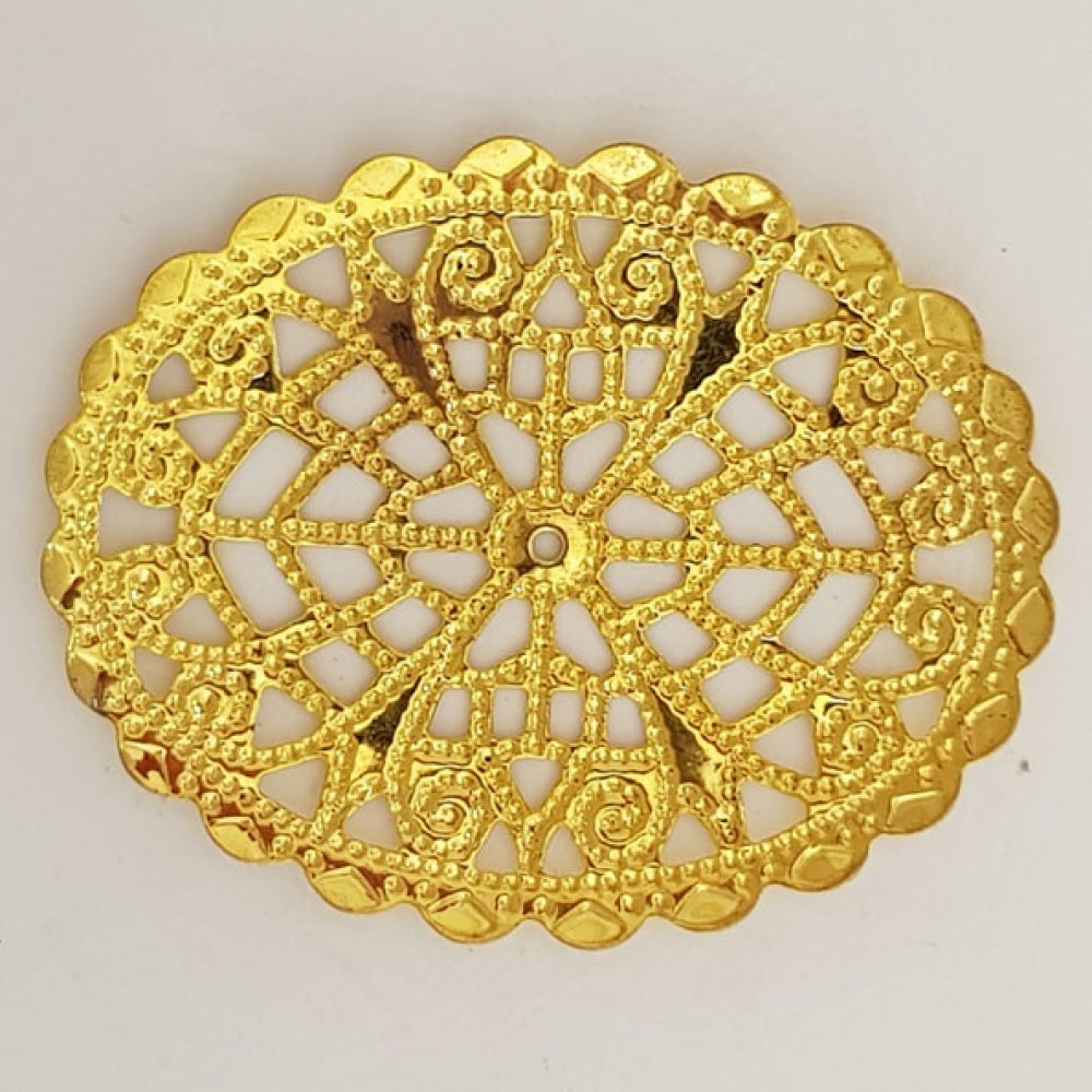 Flower Charm Metal N°103 Gold Engraving