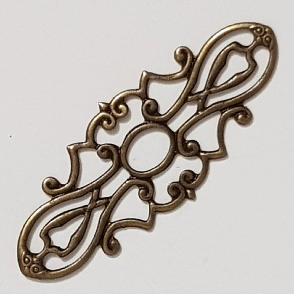 Flower Charm Metal N°105 Bronze Engraving