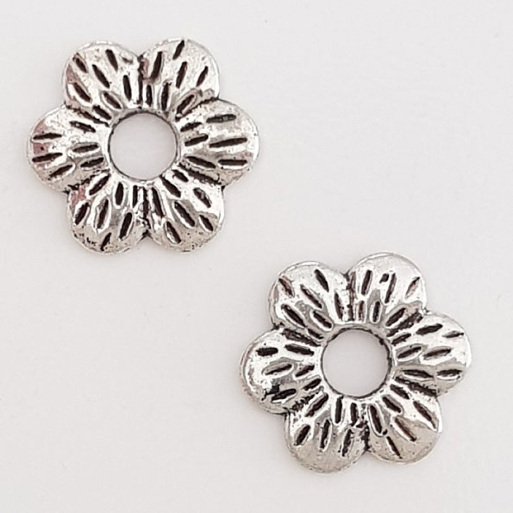 Flower charm Metal N°112 Silver