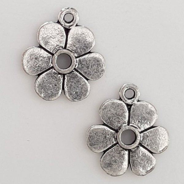 Flower charm Metal N&deg;115 Silver