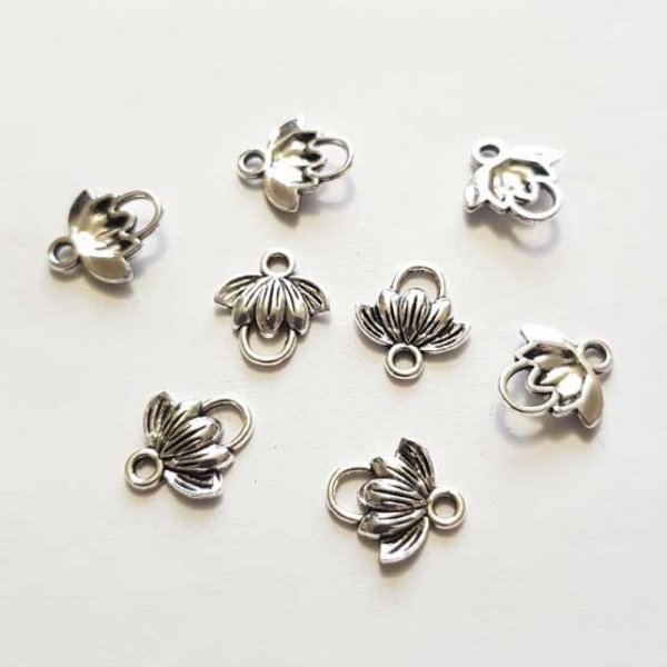 Flower Charm Metal N&deg;120 x 100 pieces Silver