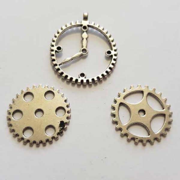 Breloque M&eacute;canisme Horloge N&deg;25 Lot 2 pi&egrave;ces