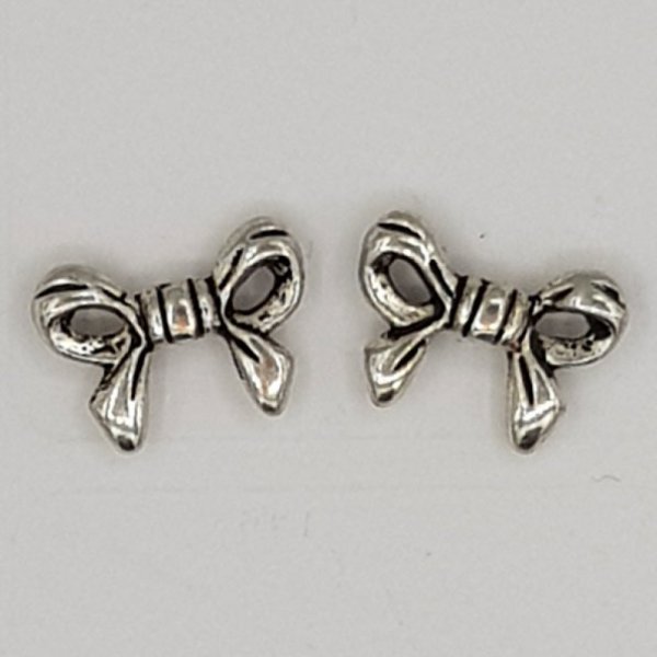 Charm Node N&deg;11 silver metal ribbon knot charm