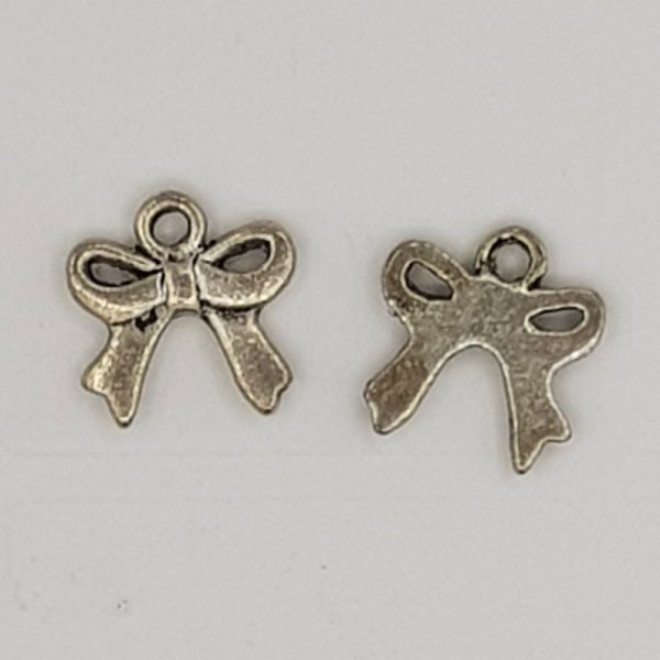 Charm Node N&deg;12 silver metal ribbon knot charm